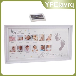 Baby Picture Photo Frame Footprint & Handprint with Ink Pad Newborn Keepsake