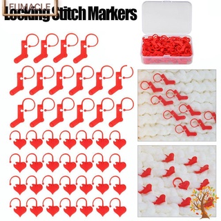 FUMACLE New Mark Circle Latching Knitting Crochet Locking Stitch Markers Sewing Accessory DIY Craft Heart Shaped Plastic Counting Ring