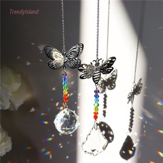 Mariposa viento timbre cristal colgante cuentas coloridas colgante gota decoración TRE