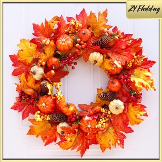 otoño cosecha hojas de arce guirnalda de calabaza guirnalda 24\\\» decoración de la puerta de acción de gracias