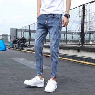 2019 otoño nuevos hombres Jeans negro clásico diseñador de moda Denim Skinny Jeans hombres casual alta calidad Slim Fit pantalones