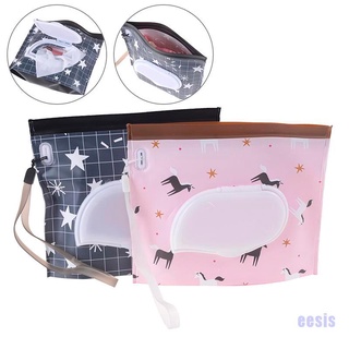 [EESIS] 1Pc portable cute baby wipes bag pouch outdoor easy-carry clean wet wipes bags ZXBR
