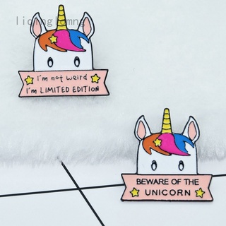 Liqinglomng - Pin de solapa de unicornio, diseño de unicornio, no soy dócil, pero broche, broche, joyería de animales