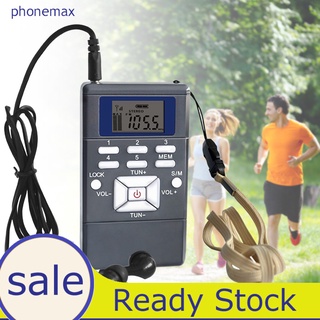 phonemax hrd-102 radio digital mini pantalla lcd portátil multifuncional estéreo fm receptor de radio con auriculares para los ancianos