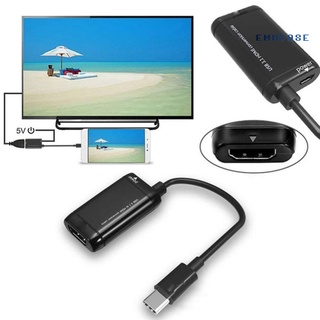 emocase Type-C a HDMI compatible con 1080P HD Audio Video convertidor adaptador de Cable para teléfono TV portátil (5)
