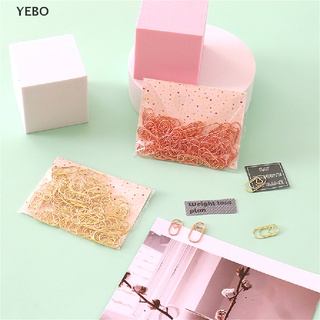 [yebo] 50 unids /bag the mini corazón oro rosa color clip marcapáginas metal papel clips (7)