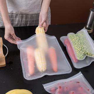 PEVA silicona bolsa de almacenamiento de alimentos contenedores reutilizables congelador a prueba de fugas Top Ziplock bolsas organizador de cocina (2)