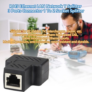 RJ45 Ethernet LAN red Y divisor de 3 puertos conector 1 a 2 divisor de enchufes