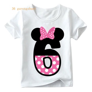 Camiseta Para Niñas Ropa Letra Arco Rosa Punto Niños Niña Lindo Número 3 4 5 6 7 8 9 Viejos Año Impresión Gráfica Camisetas (5)
