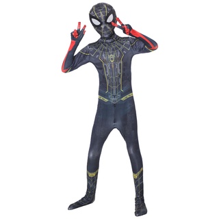 Niño De Oro Negro Spider-Man No Way Home Traje De Halloween Disfraz