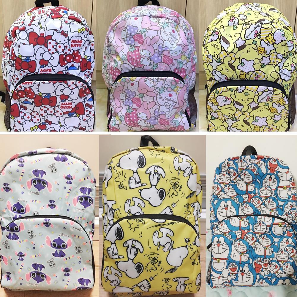 Hello Kitty Melody Stitch Doraemon - mochila de viaje plegable para niños adultos