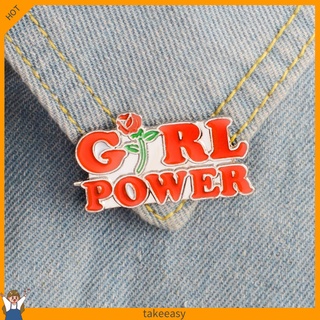 [In Stock] Women Girl Power Rose Flower Enamel Collar Lapel Button Pin Badge Brooch Jewelry