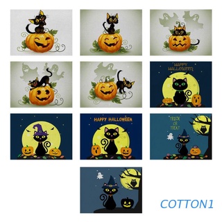 algodón halloween holiday manteles juego de 4, antideslizante, resistente al calor, 12" x 16,5"