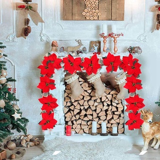 sokorai 2m guirnalda de navidad al aire libre decoraciones de navidad cadena de luces suministros de navidad adornos de árbol de navidad poinsettia flores reutilizables 10 led para jardín decoración del hogar (9)