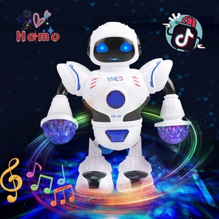 HOMOATION Interesante LED Música Juguete Niños Regalo Figura Eléctrica Bailando Robot Espacio Caminar Deslumbrante Creativo Niñas Brazo Educativo Swing Modelo