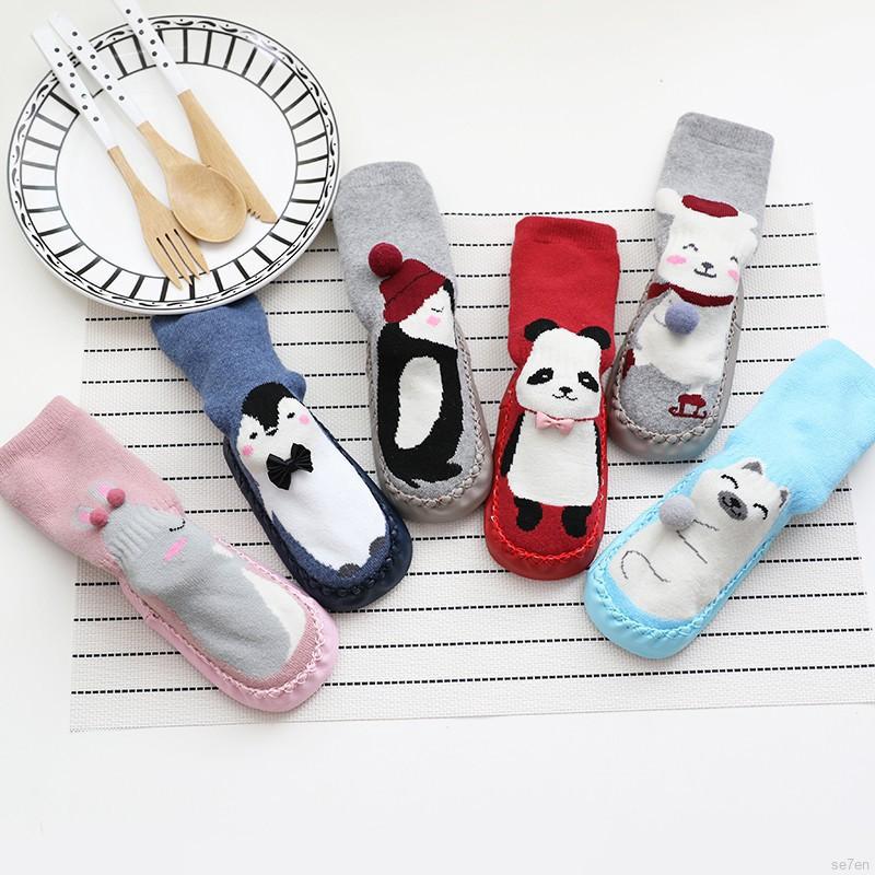 lindos calcetines largos de algodón de dibujos animados para bebés/calcetines pre-walker cálidos de invierno
