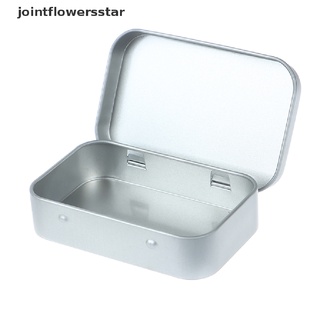 jsco 1pc estaño pequeño vacío metal lata plata flip caja de almacenamiento organizador estrella