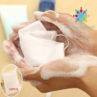 10pcs jabón malla jabón espuma red burbuja bolsa de malla de la piel herramienta limpia