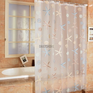 1 pza cortina de baño impermeable PEVA de estrella de mar/decoración fresca para el mar (2)