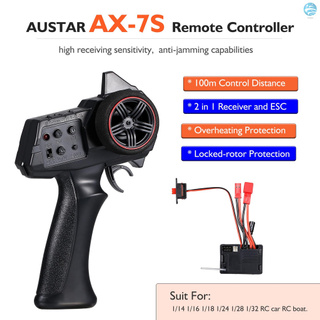 Control Remoto transmisor 3ch Pc Austar Ax-7S 2.4g con Receptor Esc 2 en 1 a 1/14 1/16 1/18 1/24 1/28 1/32 Rc Carro Rc (7)