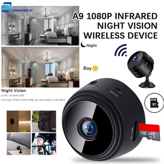 Wifi Mini Espião Câmera A9 Escondida Sem Fio Bateria Recarregável Mini IP monitor de rede câmera de segurança HD 1080P-Baixo consumo de energia, sem visão noturna infravermelha ELEGANCESS co (1)