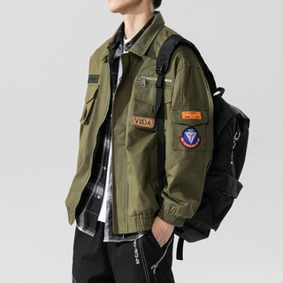 Jaquetas 2021 nueva chaqueta de herramientas de los hombres casual suelto bomber chaqueta estilo chaqueta
