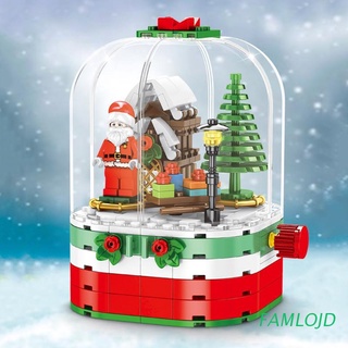 famlojd 249pcs navidad santa claus bloques de construcción ladrillos modelo de juguete con luz led niños diy juguetes educativos niños caja de navidad