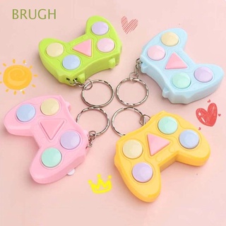 BRUGH Colorful Baby Fidget Toy Gifts Handle Shape Decompression Toy Educational Toy Squeeze Toy Anti-stress Stress Reliever Keychain Children Mini Handle Game