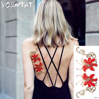 vender wellflash henna tatuajes temporales falsos tatuajes pegatinas sexy rosa roja flores tatuaje brazo hombro tatuaje