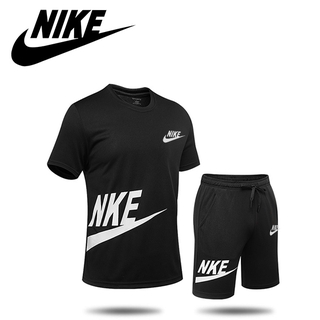 45kg-115kg Nike traje de entrenamiento absorbe la humedad de secado rápido camiseta + pantalones cortos sueltos de gran tamaño pantalones de Jogging 2021 moda nueva ropa Casual correr Fitness traje deportivo (2)