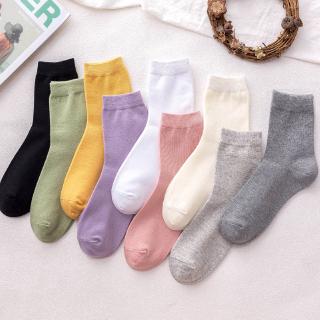 Calcetines de algodón de las mujeres, Casual lindo caramelo colores de felpa calcetines de algodón, Color sólido perfectamente cómodo calcetines de algodón (1)