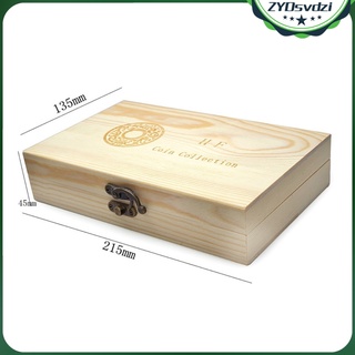 caja de almacenamiento de monedas de madera premium para 50 monedas, medalla, soporte de bandeja