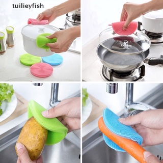 tuilieyfish cepillo de limpieza de cocina de silicona para lavar platos frutas vegetales cepillos de limpieza co (2)