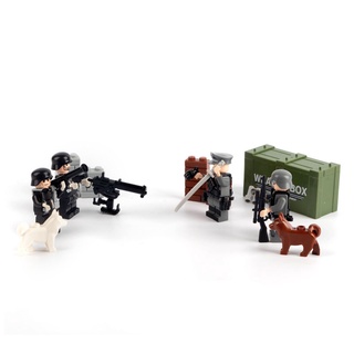 Militar Mini Figuras Base WW2 Conjuntos De Armas Del Ejército Soldados Juguetes Se Adapta A Lego (7)