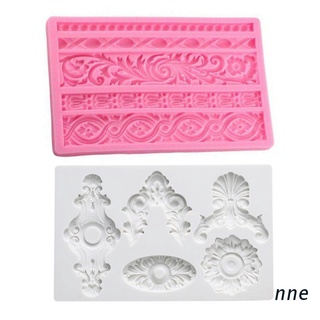 nne. 2 Pieces DIY Baroque Style Scroll Lace Fondant Silicone Mold for Cake Cupcake Topper Jewelry Chocolate Candy Decoration