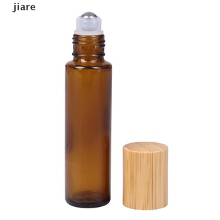 Jiare 15 ml rodillo De aceite esencial botellas tapa Roll On botellas De vidrio ámbar De bambú.