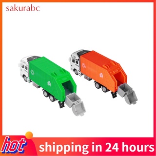 Sakurabc 1 : 48 Tire Hacia Atrás Camión De Basura Juguete Aleación Plástico Entrega Vehículos Juguetes Decoración Para Niños
