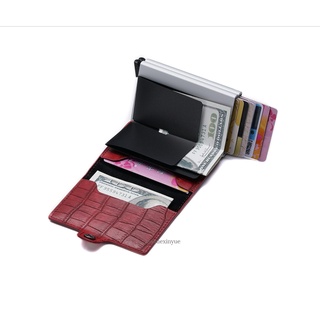 cartera de tarjeta anti rfid de los hombres minimalista titular de la tarjeta de crédito delgado cartera inteligente corto cartera (8)