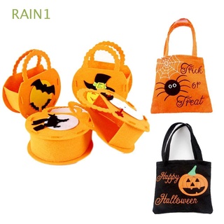 Rain1 Festival cesta portátil suministros de vacaciones truco o tratar decoración de fiesta calabaza brujas bolsillo caramelo bolsa