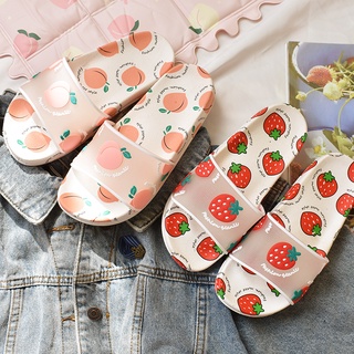 ins lindo simple red de fruta roja fresa sandalias y zapatillas chica corazón antideslizante casa baño baño zapatos de suela suave