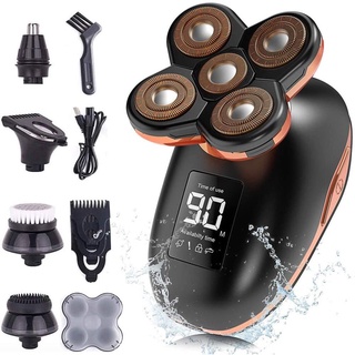 5d flotante afeitadora eléctrica para hombres 5 en 1 afeitadoras calvos hombres barba trimmer kit de aseo pantalla led usb recargable
