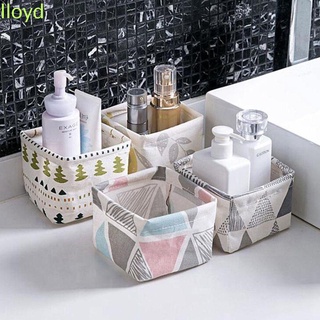 Lloyd plegable cosméticos contenedor multifunción organizador de escritorio cesta de almacenamiento de escritorio cesta de lavandería de algodón lino artículos contenedor lindo impresión vajilla