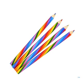 stat 4 piezas lápices de colores arcoíris lápices coloridos set para escuela aula supplie