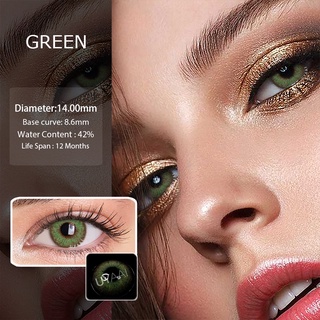 UYAAI lentes de contacto naturales lentes de contacto de Color para ojos 2pcs (1 par) uso anual serie Wildcat verde