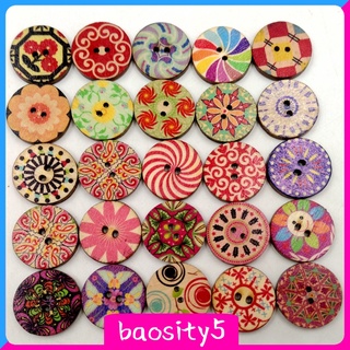 [baosity5] 100 botones redondos de madera de 2 agujeros para costura y manualidades, 20 mm