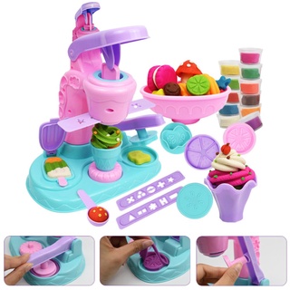 Color niños pretender juego de helados fabricante de plastilina juguete de arcilla Permainan Masak Kanak - RE50