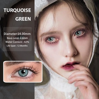 UYAAI lentes de contacto naturales lentes de contacto de Color para ojos 2pcs (1 par) uso anual vienna Series Turquoise Green