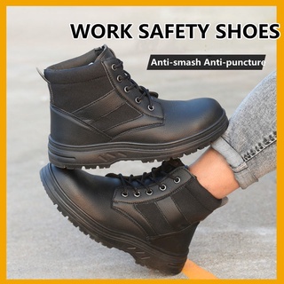 Zapatos de seguridad/botas de seguridad de alta parte superior de acero puntera gorra zapatos de trabajo de los hombres impermeable botas tácticas de soldadura zapatos de senderismo zapatos Kasut