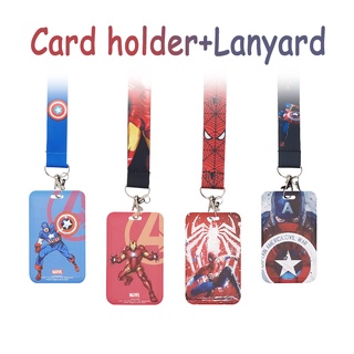 Capitán América Iron Spider Man Protector De Tarjeta Con Cordón Del Cuello Marvel Vengadores Nombre Personal De La De Protección Caso Llavero