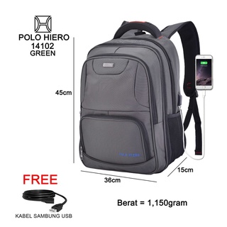 (BrayolShop) Mochila escolar mochila Polo Hiero 14102 portátil bolsa, (extensión de Cable USB gratis, cubierta de lluvia gratis)